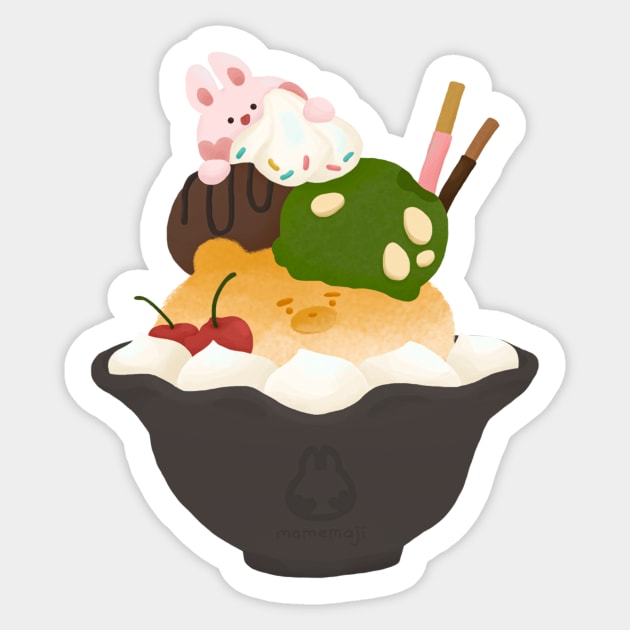 Bunny bingsu Sticker by mamemaji